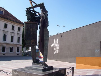 Image: Bratislava, 2007, Holocaust memorial in front of the site of the former neologian synagugue, cangaroojack