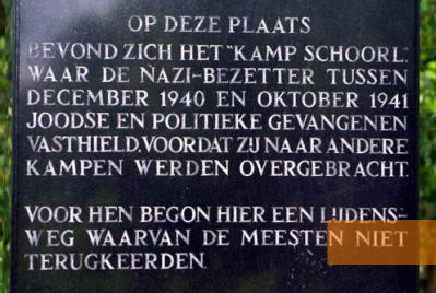Image: Bergen-Schoorl, undated, Inscription on the Schoorl Camp Memorial: »Here began the ordeal from which most did not return«, Gemeente Bergen