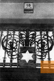 Image: Budapest, 1944, A building designated for Jews marked with a Star of David, Yad Vashem