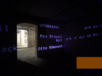 Image: Berlin, 2013, Light installation with prisoners' names, Gedenkort Papestraße, Harry Weber