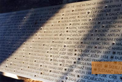 Image: Rab, 2005, Metal plate with the names of victims, Stiftung Denkmal, Christian Schölzel