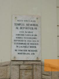 Image: Cluj-Napoca, 2006, Memorial plaque on the synagogue, Stiftung Denkmal, Roland Ibold