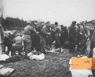 Image: Jasenovac, 1941, Ustaša guards confiscate valuables from newly arrived prisoners, USHMM