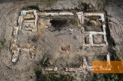 Image: Eberswalde, 2012, Arial view of the excavated synagogue foundations, MOZ, Thomas Burckhardt