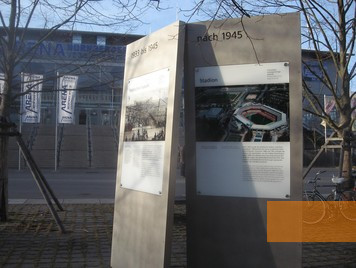 Image: Nuremberg, 2008, Information pillars at the stadium of 1. FC Nürnberg, Jarlhelm