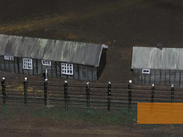Image: Ommen 2007, Detailed view of a model of the camp, on display at the museum of local history in Ommen, Streeksmuseum Ommen