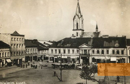 Bild:Oświęcim, um 1939, Marktplatz, Centrum Żydowskie w Oświęcimiu