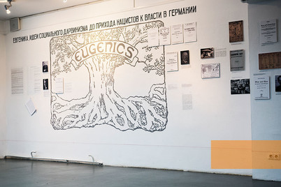 Bild:Minsk, 2016, Blick in die Ausstellung über die Patientenmorde im besetzten Belarus, ECLAB, Aleksandra Kononchenko