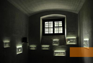 Bild:Vigaun, 2010, Ausstellung im Innenraum einer ehemaligen Zelle, Darrell Godliman