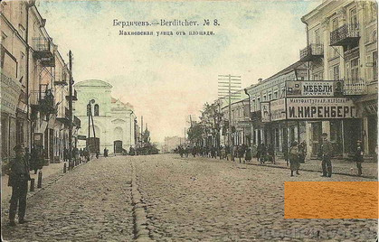 Bild:Berditschew, o.D., Alte Ortsaufnahme mit Synagoge, gemeinfrei