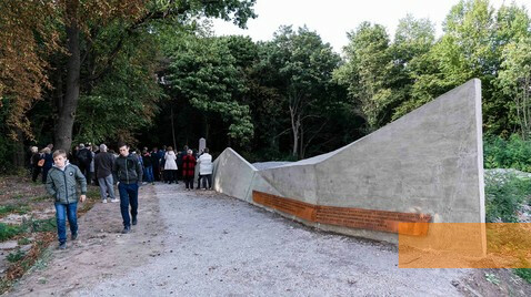 Bild:Plyskiw, 2019, Denkmal im Wald am Tag seiner Einweihung, Stiftung Denkmal, Anna Voitenko