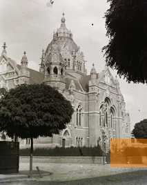 Bild:Szeged, 1908, Die Neue Synagoge fünf Jahre nach ihrer Eröffnung, Fortepan,hu, No. 86290, Sammlung Albin Schmidt