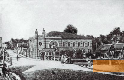 Bild:Mogilew, um 1900, Alte Ortsaufnahme mit Synagoge, gemeinfrei