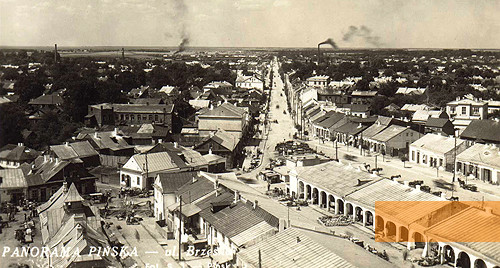 Bild:Pinsk, vor 1939, Panorama der Stadt, Tomasz Wiśniewski Collection