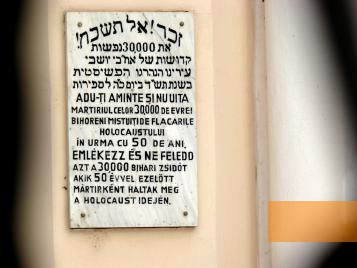 Bild:Großwardein, 2009, Gedenktafel an der Synagoge, Rachel Titiriga