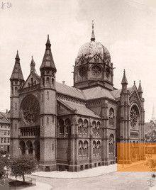 Bild:Hannover, um 1900, Synagoge der jüdischen Gemeinde Hannover,  Historisches Museum Hannover