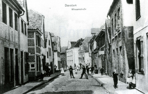 Dorsten, o.D., Wiesenstraße mit Synagoge, Jüdisches Museum Westfalen