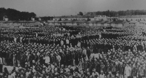 Buchenwald, 1944, Häftlingsappell im Konzentrationslager, Sammlung Gedenkstätte Buchenwald