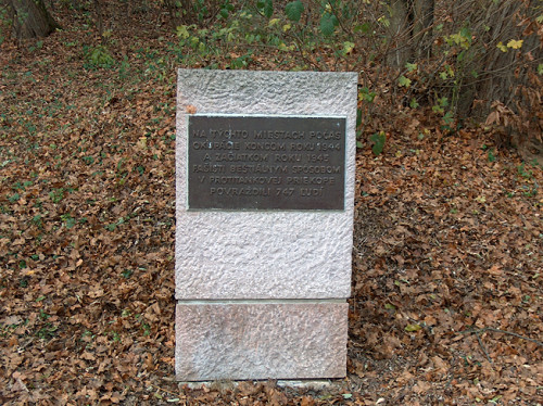 Neusohl-Kremnička, 2004, Gedenkstein bei einem Massengrab, Stiftung Denkmal