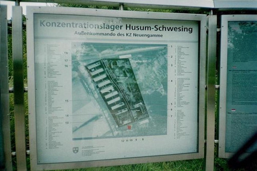 Husum, 2003, Informationstafel zum Außenlager Husum-Schwesing, A. Wagner