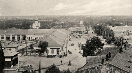 Tschernihiw, um 1900, Blick auf den Marktplatz, gemeinfrei
