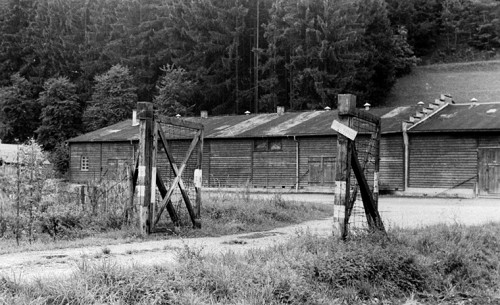 Haslach, 1950, Ehemalige Baracke des Lagers Sportplatz 5 Jahre nach Kriegsende, KZ-Gedenkstätte Vulkan