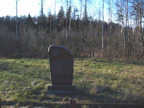 Rainiai, 2004, Einer der beiden Gedenksteine im Wald von Rainiai, Stiftung Denkmal