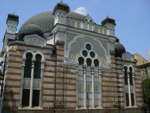 Sofia, 2008, Fassade der Synagoge, heute auch Museum und Gemeindezentrum, Vassia Atanassova