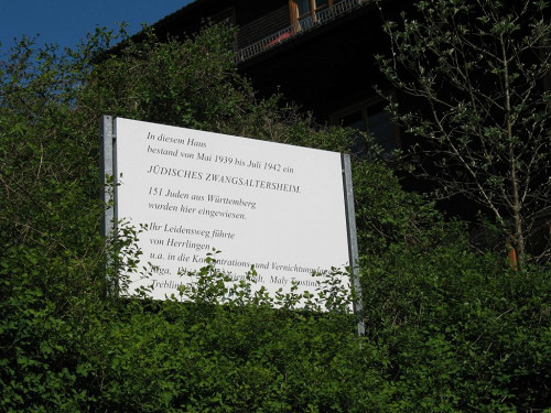 Herrlingen, 2007, Gedenktafel am ehemaligen Altersheim, Gemeinde Blaustein, Alb-Donau-Kreis, Manfred Kindl