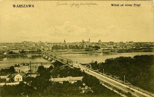 Warschau, undatiert, Warschau vor dem Zweiten Weltkrieg auf einer Postkarte, Stiftung Denkmal