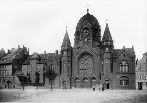 Königsberg, o.D., Neue Synagoge, links das Jüdische Waisenhaus, Ostpreußisches Landesmuseum Lüneburg