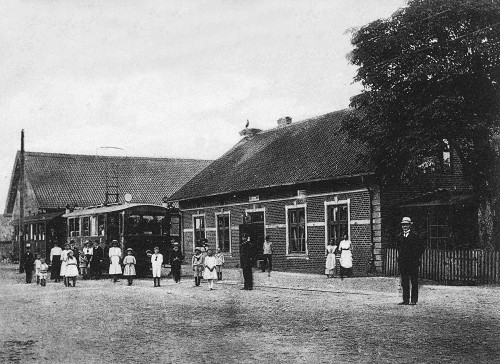 Mikieten, um 1910, Bahnstation mit Restauration A. Goldenstern, www.bildarchiv-ostpreussen.de