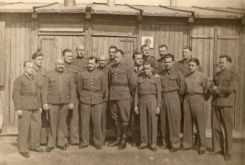 Stablack, o.D., Gruppe polnischer Kriegsgefangener im Stalag I A, Janusz Kaminski