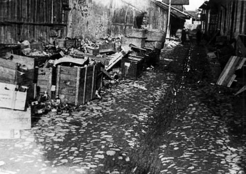 Sighet, 1944, Eine Straße im Ghetto nach der Deportation der Juden, Yad Vashem