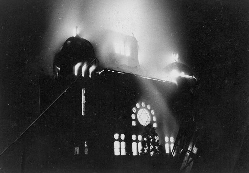 Oppeln, 1938, Die brennende Synagoge, gemeinfrei