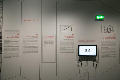 Les Milles, um 2012, Medienstation in der Dauerausstellung, Fondation du camp des Milles-Mémoire et Éducation