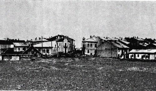 Busk, o.D., Ansicht des Ghetto in Busk, Yizkor Buch