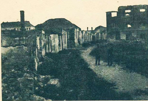 Rohatyn, 1917, Ortsansicht mit Synagoge, gemeinfrei