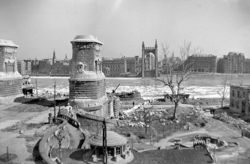 Budapest, 1945, Die Ruinen der Stadt nach dem Ende der Kampfhandlungen, fortepan.hu