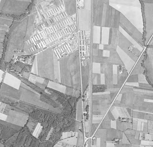 Le Vernet, 1942, Luftaufnahme des Lagers, gemeinfrei