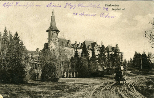 Bialowies, um 1915, Das Jagdschloss der russischen Zaren, im Sommer und Herbst 1941 Sitz Walter Freverts, Stiftung Denkmal