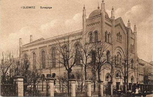 Gleiwitz, um 1900, Die 1938 zerstörte Neue Synagoge an der Niederwallstraße, gemeinfrei