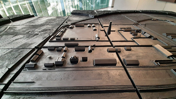 Sobibor, 2021, Modell des ehemaligen Vernichtungslagers in der Dauerausstellung, Stiftung Denkmal