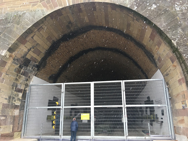 Leonberg, 2019, Eingang zur Gedenkstätte im Alten Engelbergtunnel, Foto: Lena Altman