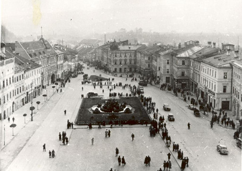 Neusohl, 1944, Anblick der Stadtmitte während des Slowakischen Nationalaufstands, Archív Múzea SNP