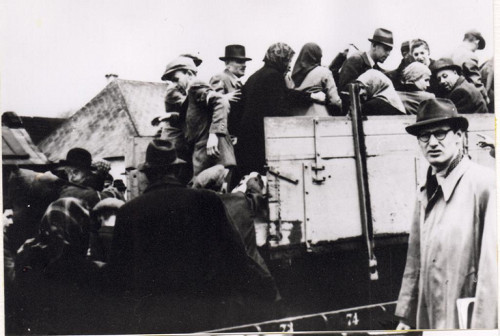 Stropkkau, 1942, Juden aus Stroppkau (slowakisch: Stropkov) werden nach Preschau verschleppt, um sie von dort aus zu mit der Bahn zu deportieren, Múzeum SNP